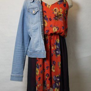 *25% OFF XMAS SALE!* Red & Dark Blue Bar III Floral Dress - Size Medium